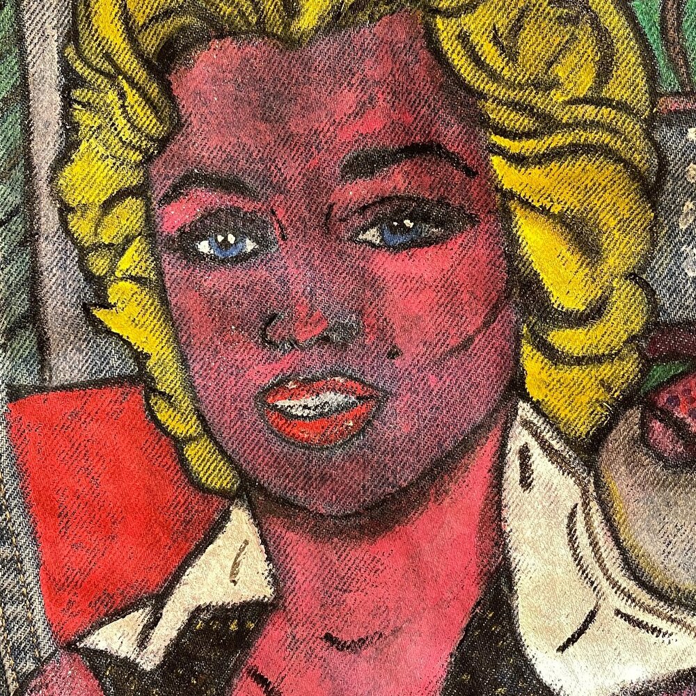 Marilyn Monroe Hand Painted one-of-a-kind New Old Navy Women's Jean Jacket